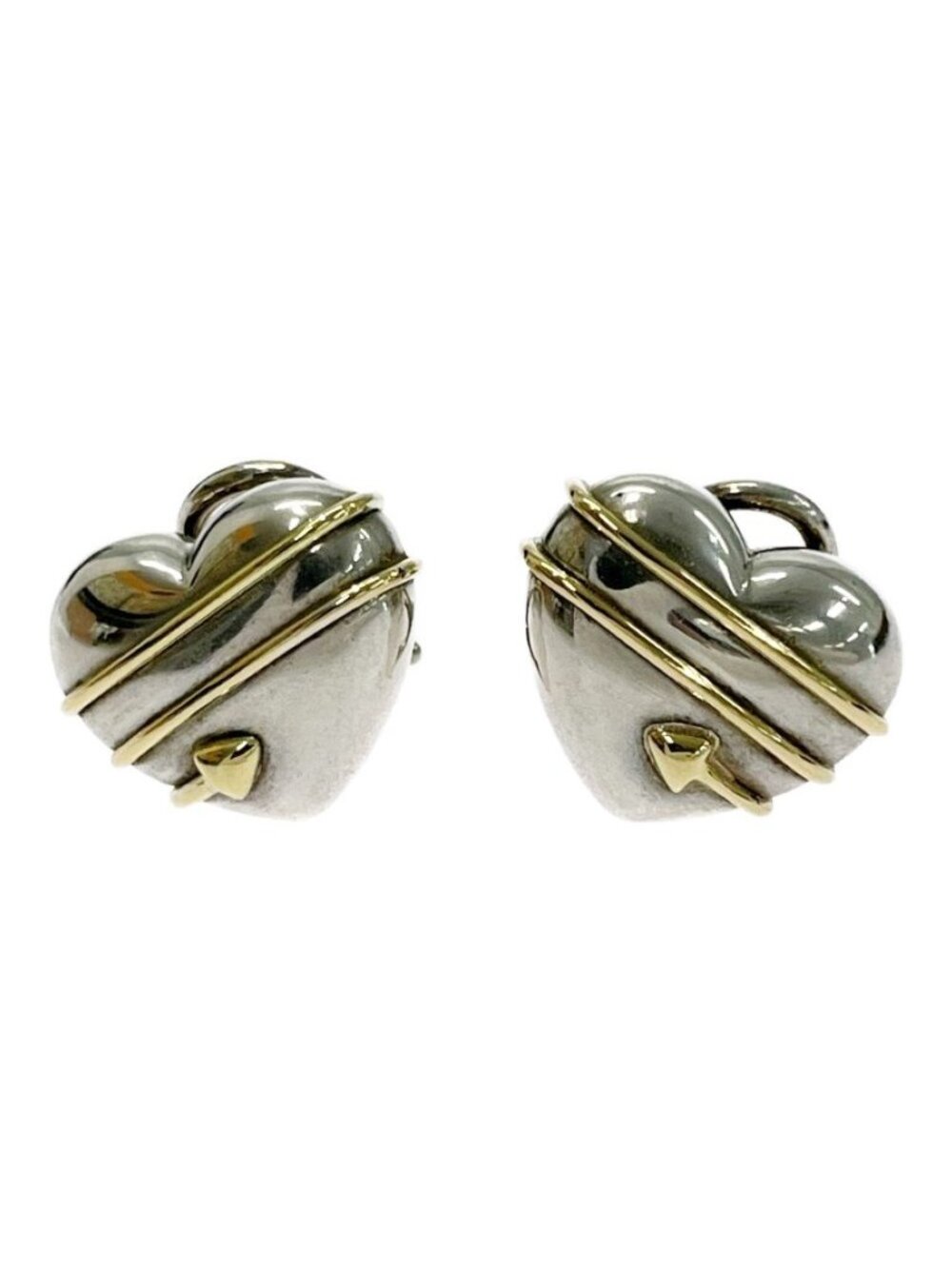 Tiffany & Co Silver Heart Arrow Earrings